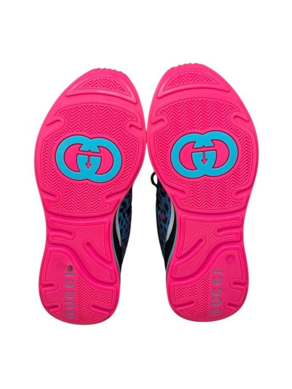 Gucci Sneakers Ultra Space 9 Sizes Logo Leopard Print Multicolor Blue - Picture 6 of 10